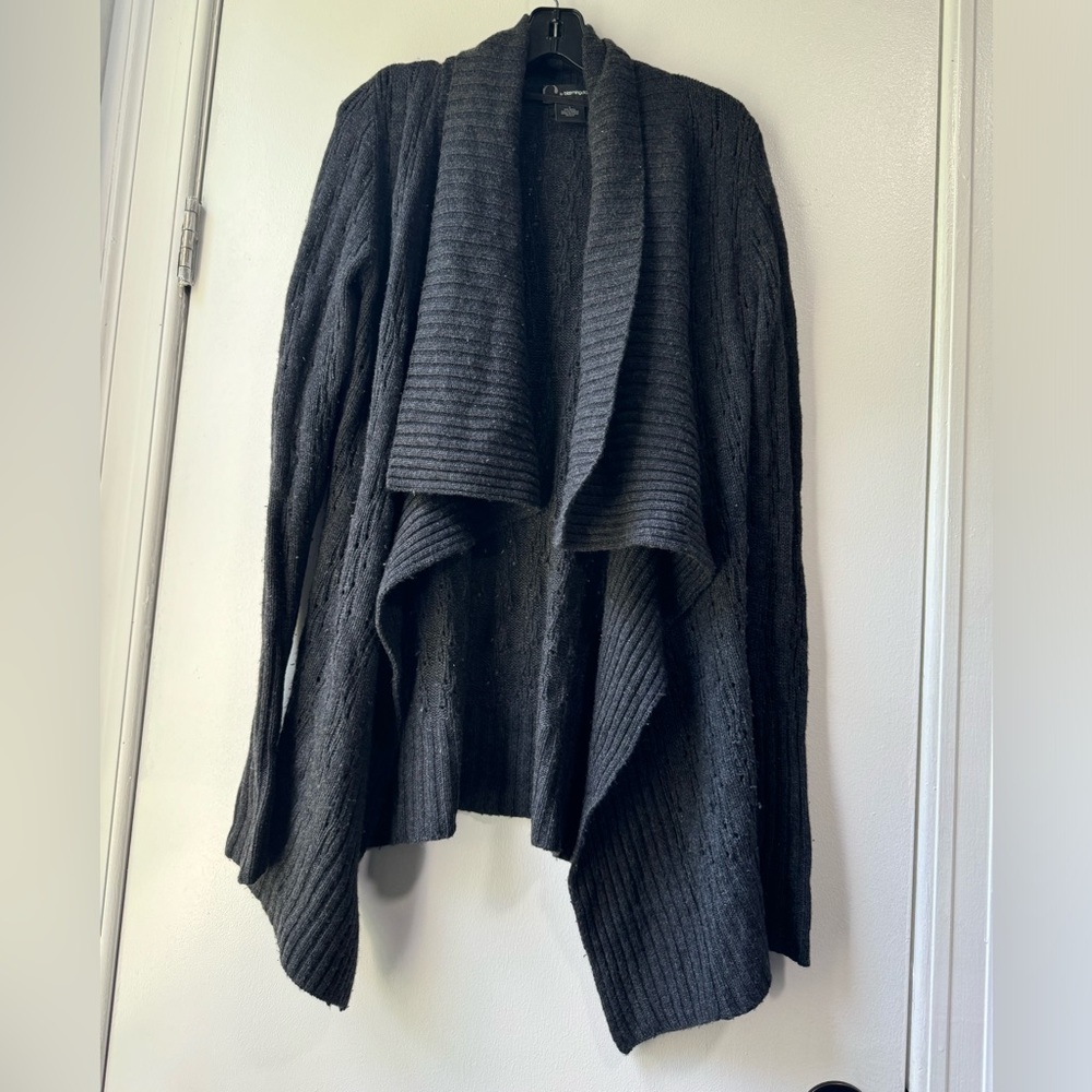 C by Bloomingdale’s Women’s Wool Cashmere Blend Cardigan Open Front Drapey Sz S